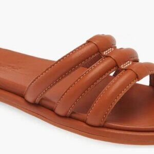 OluKai Women's Tiare Slide Sandals Fox Brown Puffy Leather Upper Size 11 NEW